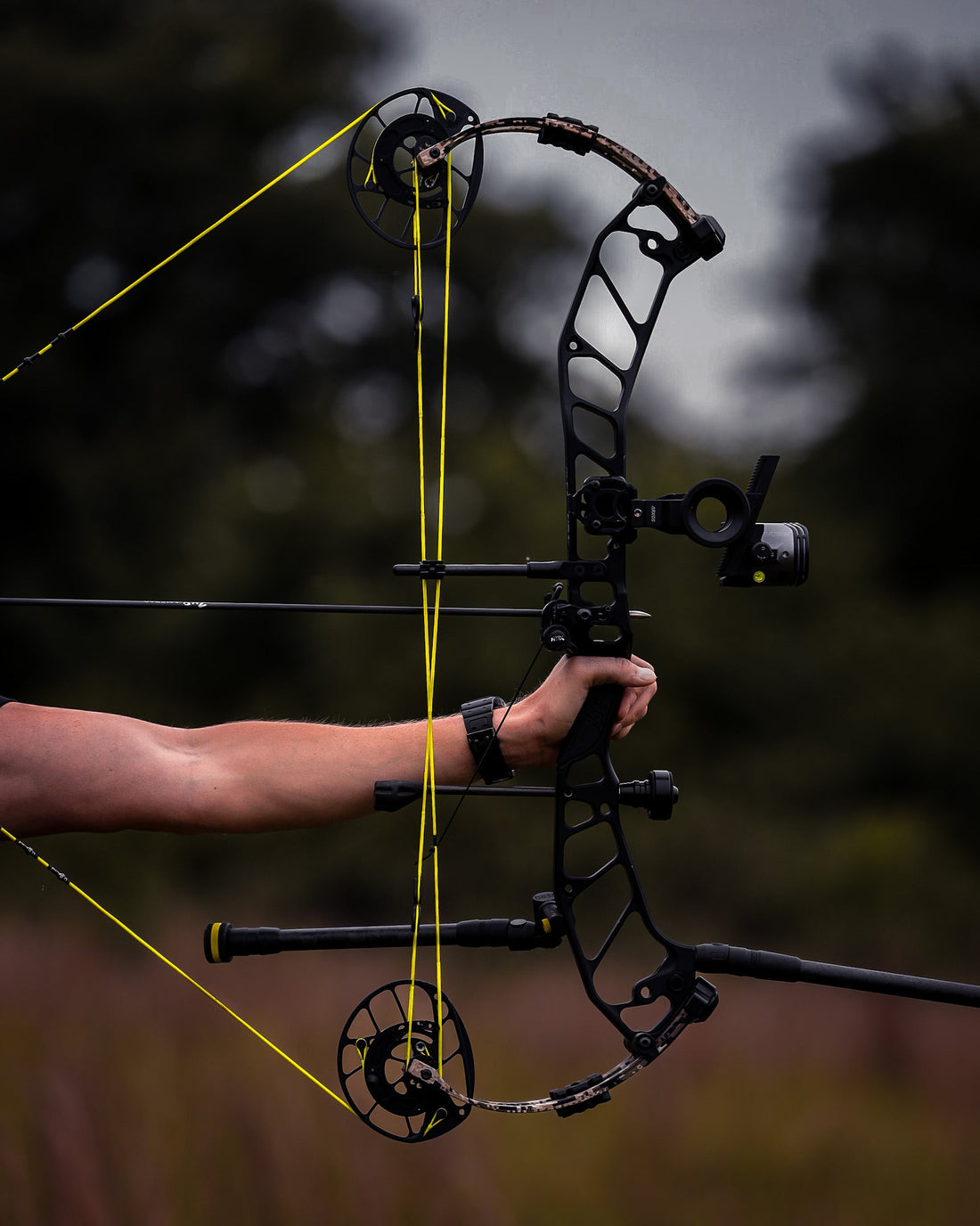 Image of a PSE bow. Image is framed so that the bow fills the frame.
