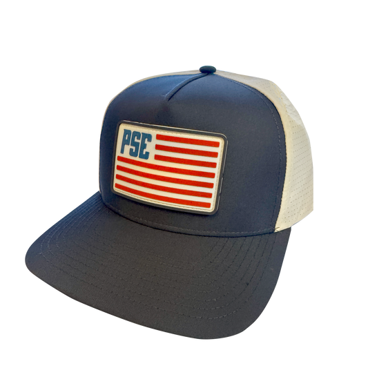 PSE Snap Back Navy, Cream Cap USA Flag