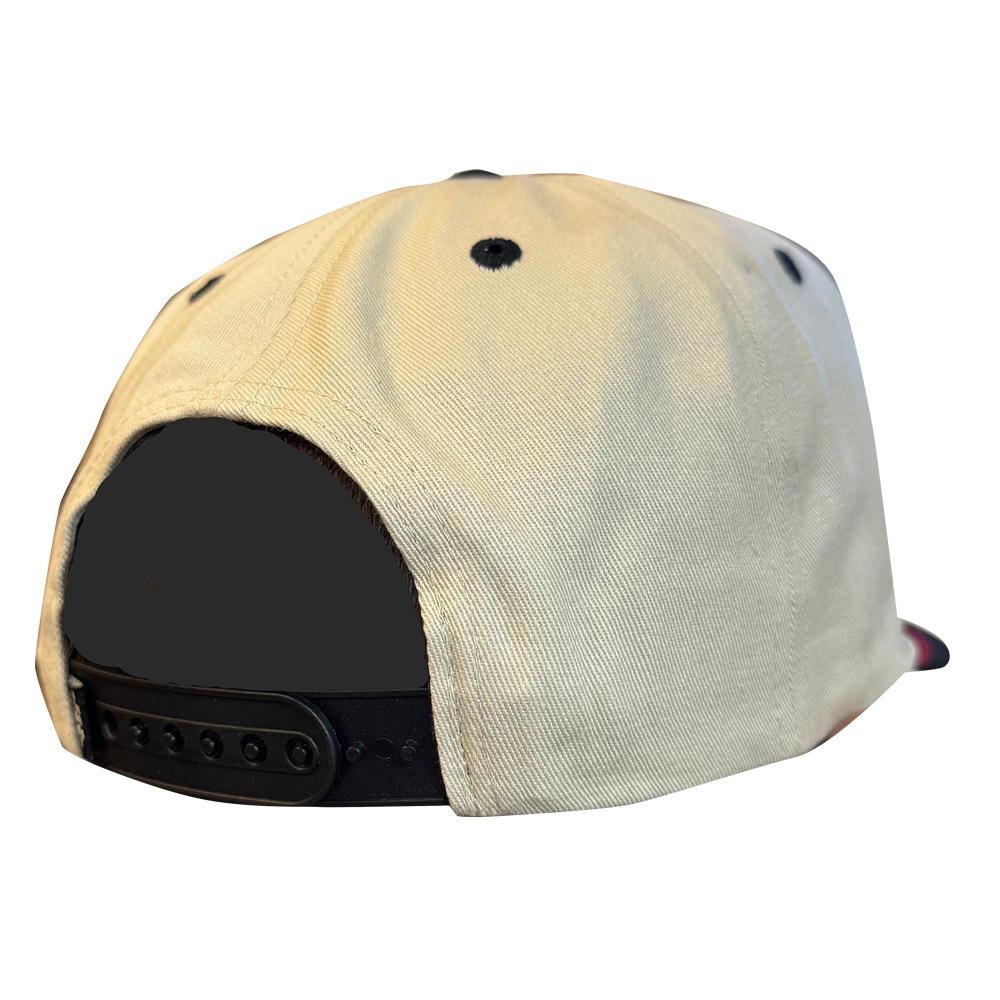 PSE Snap Back, Two Tone Cream and Black. Vintage Logo Cap