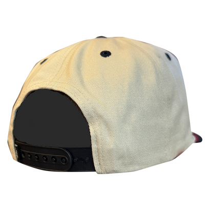 PSE Snap Back, Two Tone Cream and Black. Vintage Logo Cap